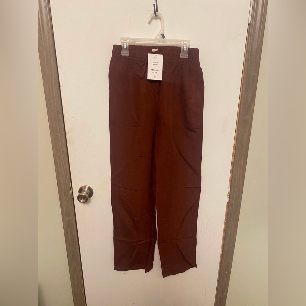 H&M Women's Wide Leg Pants in Dark Brown